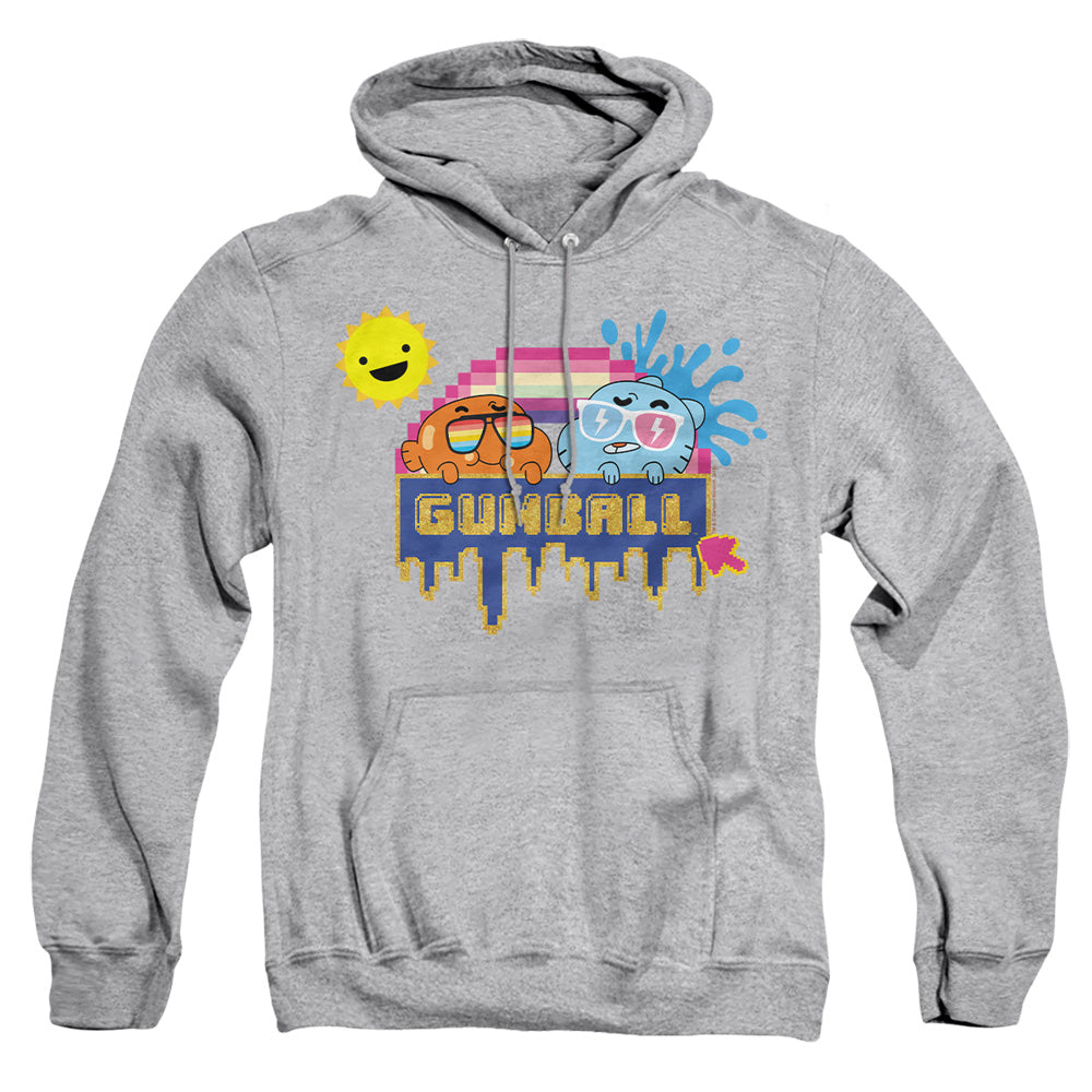 AN OFFCIALLY LICENSED AMAZING WORLD OF GUMBALL SUNSHINE ADULT UNISEX PULLOVER HOODIE ATHLETIC HEATHER