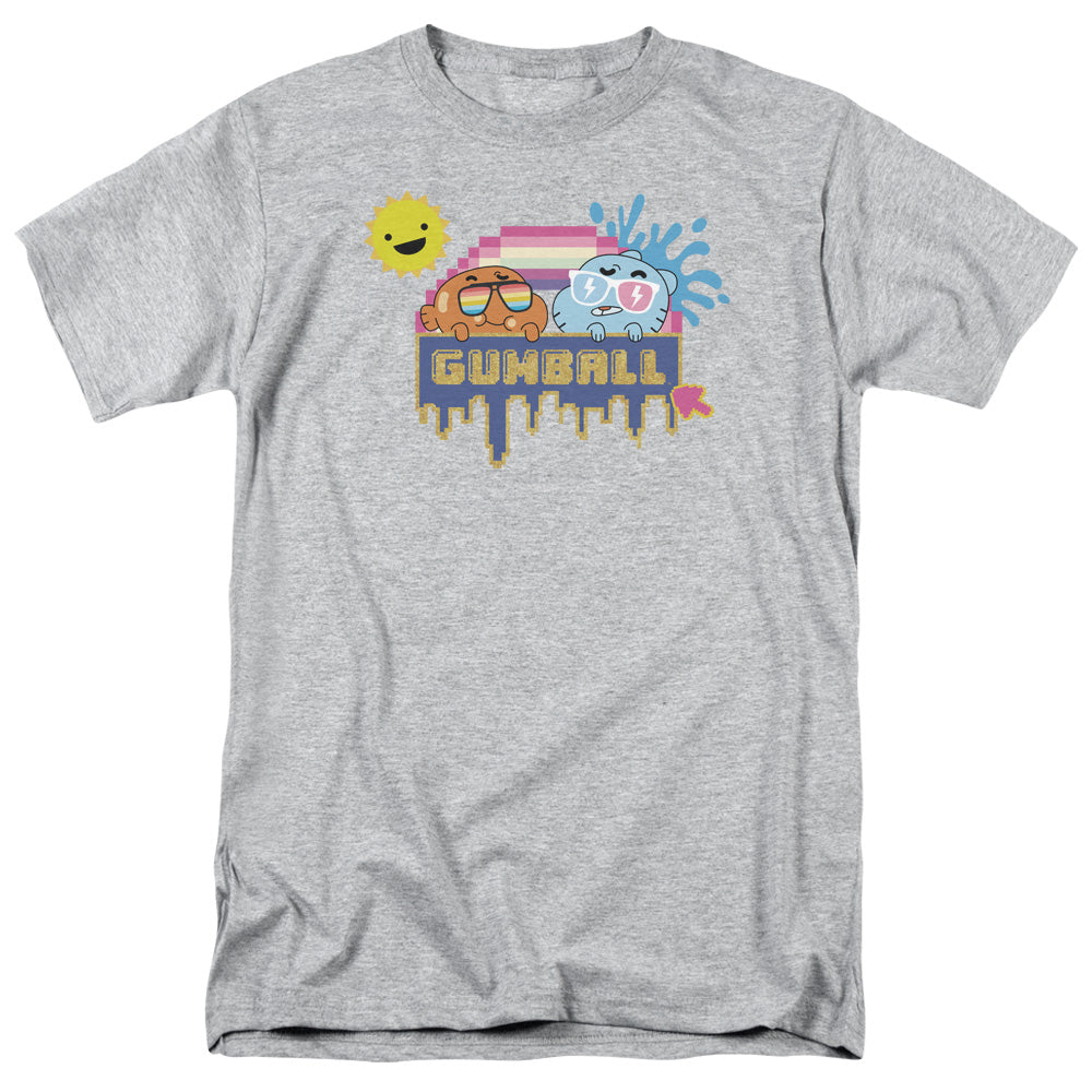 AN OFFCIALLY LICENSED AMAZING WORLD OF GUMBALL SUNSHINE MEN'S REGULAR FIT T-SHIRT ATHLETIC HEATHER