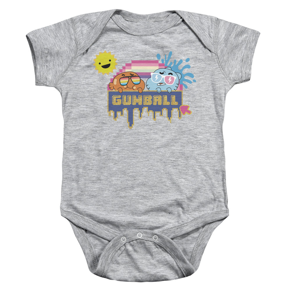 AN OFFCIALLY LICENSED AMAZING WORLD OF GUMBALL SUNSHINE BABY BODYSUIT ATHLETIC HEATHER