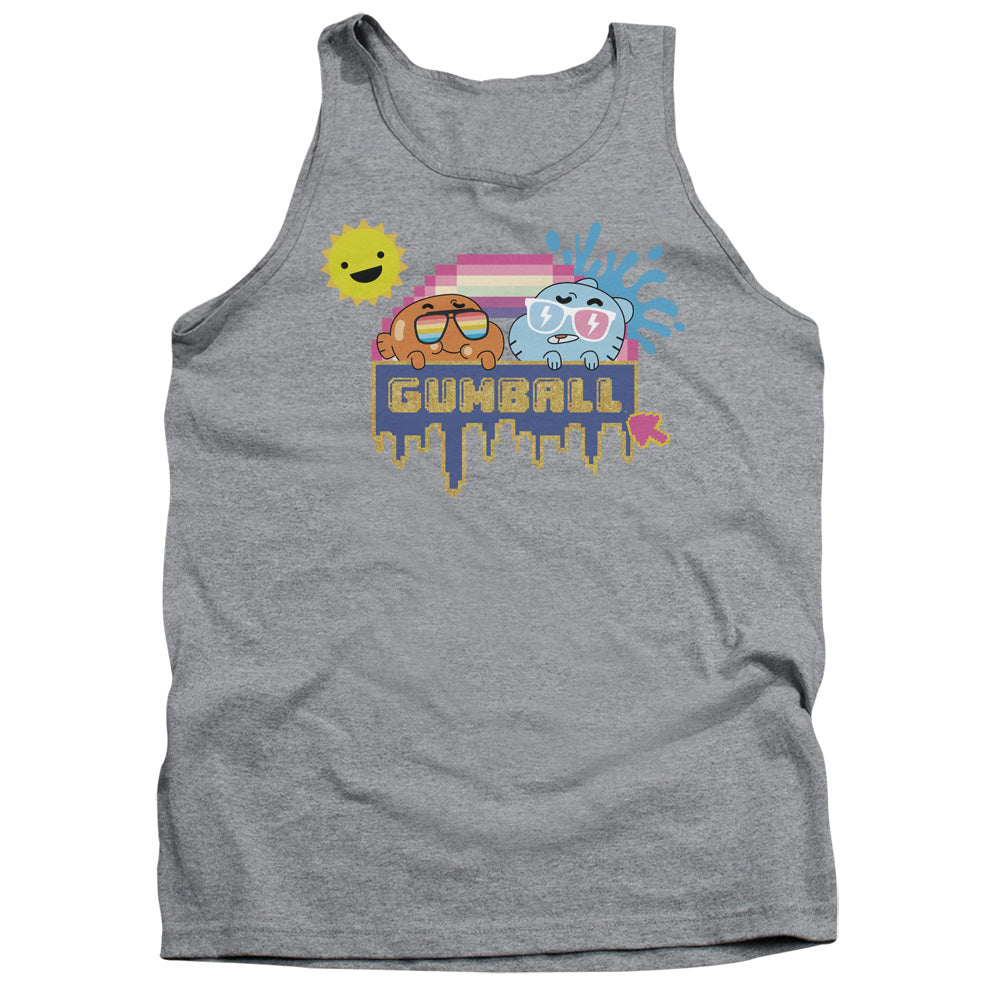 AN OFFCIALLY LICENSED AMAZING WORLD OF GUMBALL SUNSHINE ADULT UNISEX TANK TOP ATHLETIC HEATHER