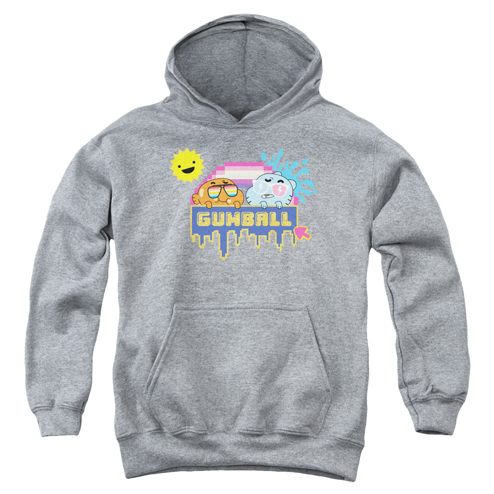 AN OFFCIALLY LICENSED AMAZING WORLD OF GUMBALL SUNSHINE YOUTH HOODIE ATHLETIC HEATHER