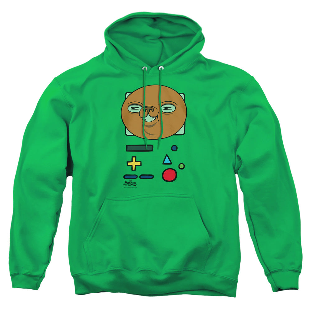 AN OFFCIALLY LICENSED ADVENTURE TIME BMO MASK ADULT UNISEX PULLOVER HOODIE KELLY GREEN