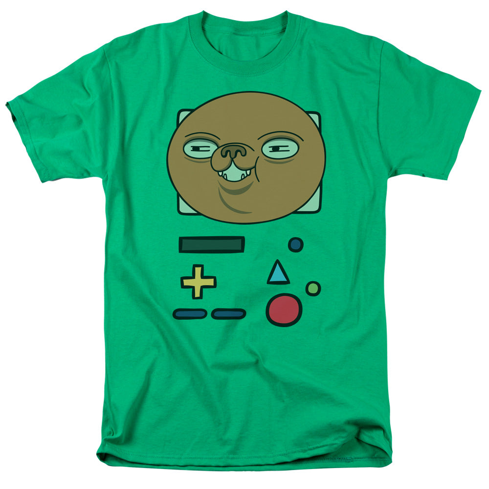 AN OFFCIALLY LICENSED ADVENTURE TIME BMO MASK MEN'S REGULAR FIT T-SHIRT KELLY GREEN