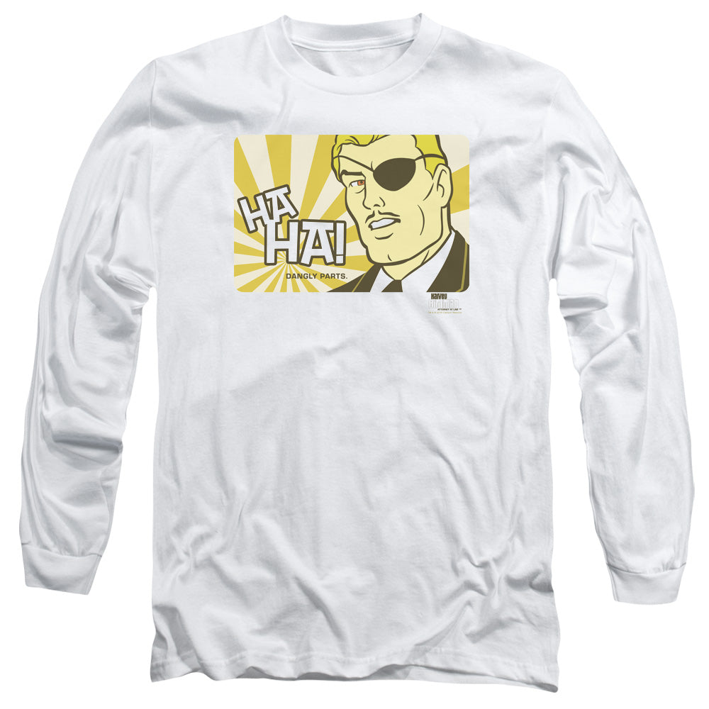 AN OFFCIALLY LICENSED HARVEY BIRDMAN PHIL KEN SEBBEN MEN'S LONG SLEEVE T-SHIRT WHITE