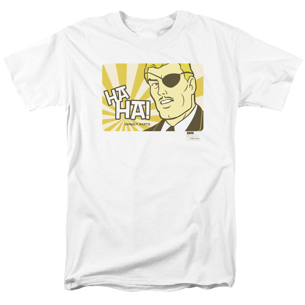 AN OFFCIALLY LICENSED HARVEY BIRDMAN PHIL KEN SEBBEN MEN'S REGULAR FIT T-SHIRT WHITE
