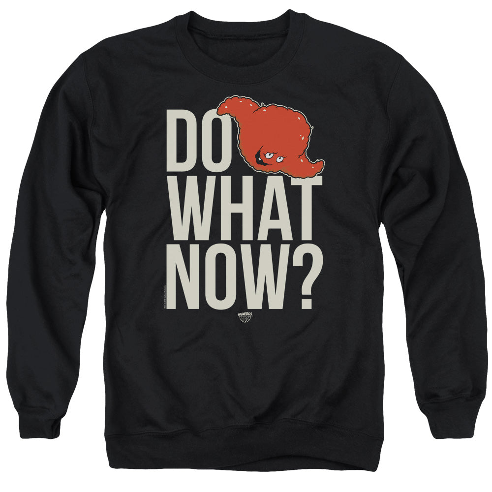 AN OFFCIALLY LICENSED AQUA TEEN HUNGER FORCE GROUP TILES ADULT UNISEX CREWNECK SWEATSHIRT BLACK