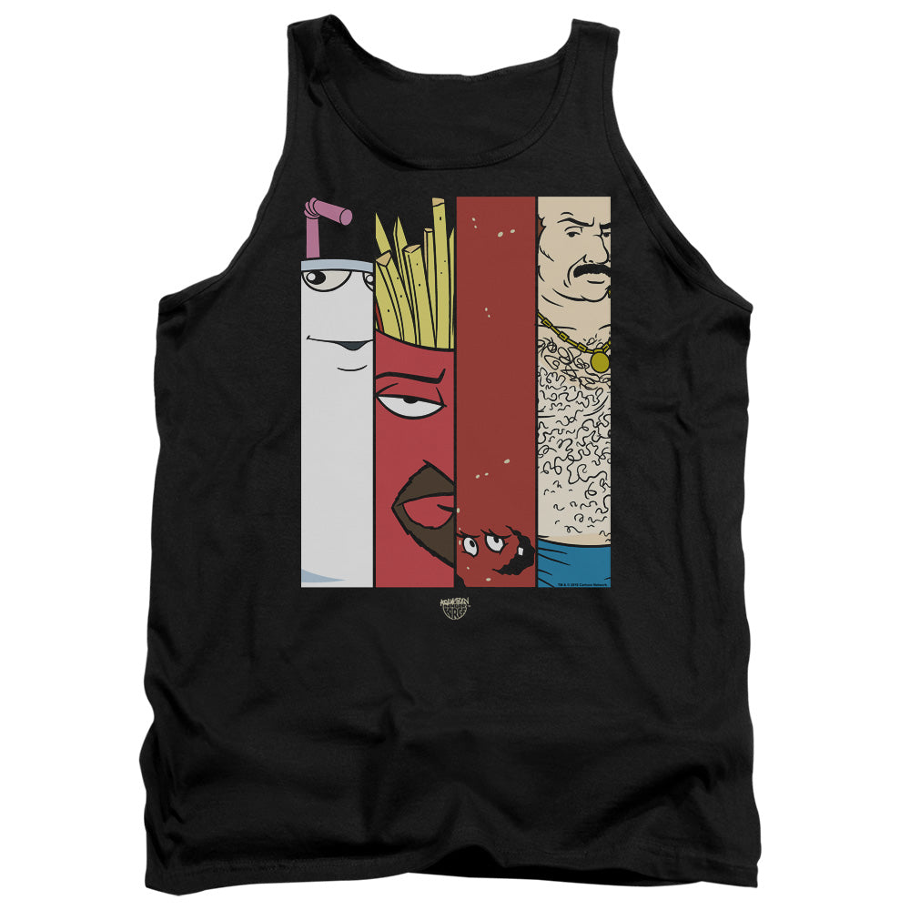 AN OFFCIALLY LICENSED AQUA TEEN HUNGER FORCE GROUP TILES ADULT UNISEX TANK TOP BLACK