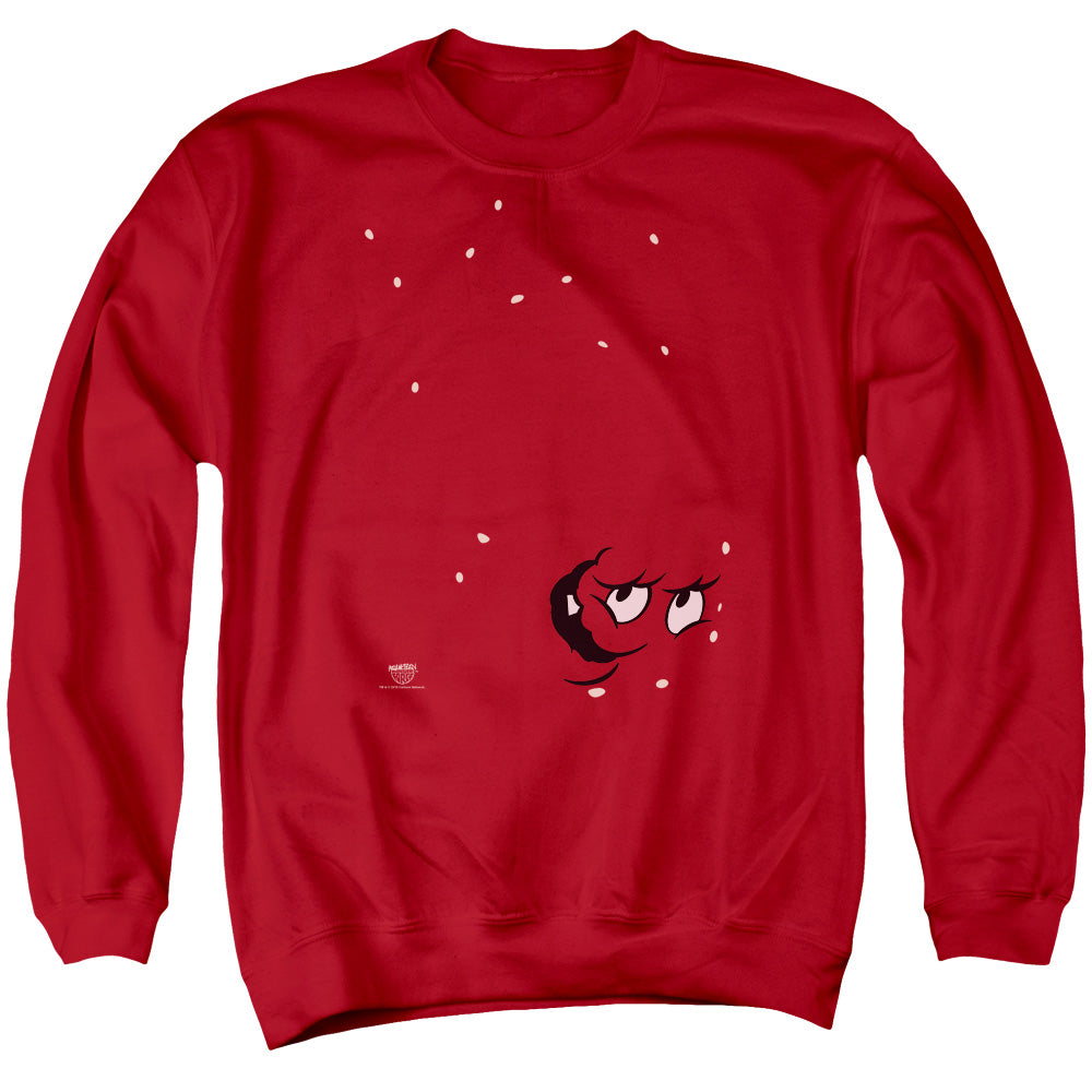AN OFFCIALLY LICENSED AQUA TEEN HUNGER FORCE MEATWAD ADULT UNISEX CREWNECK SWEATSHIRT RED