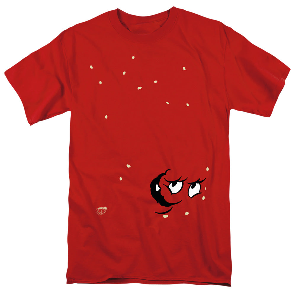 AN OFFCIALLY LICENSED AQUA TEEN HUNGER FORCE MEATWAD MEN'S REGULAR FIT T-SHIRT RED