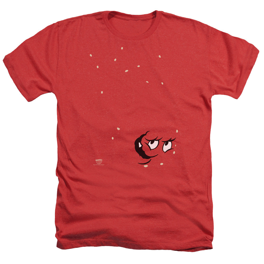 AN OFFCIALLY LICENSED AQUA TEEN HUNGER FORCE MEATWAD MEN'S HEATHER T-SHIRT RED