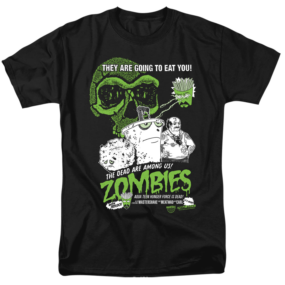 AN OFFCIALLY LICENSED AQUA TEEN HUNGER FORCE ZOMBIES MEN'S REGULAR FIT T-SHIRT BLACK