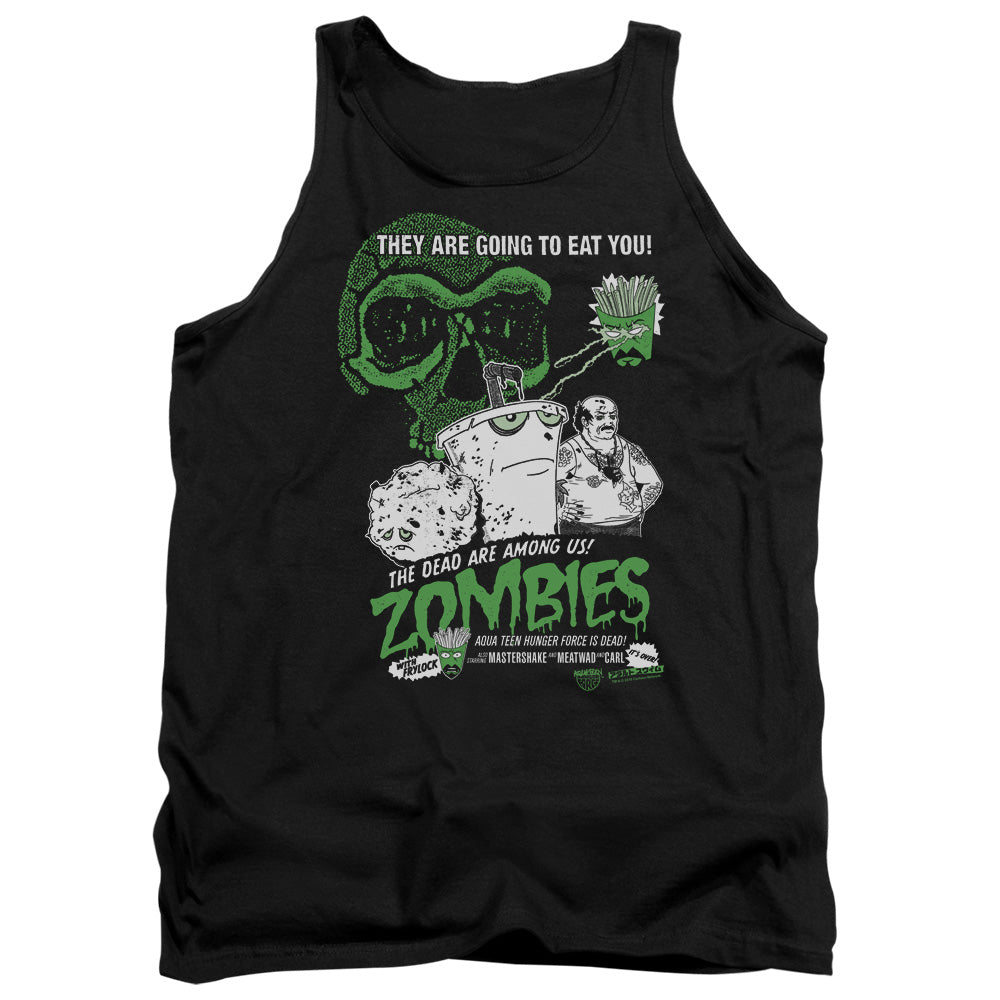 AN OFFCIALLY LICENSED AQUA TEEN HUNGER FORCE ZOMBIES ADULT UNISEX TANK TOP BLACK