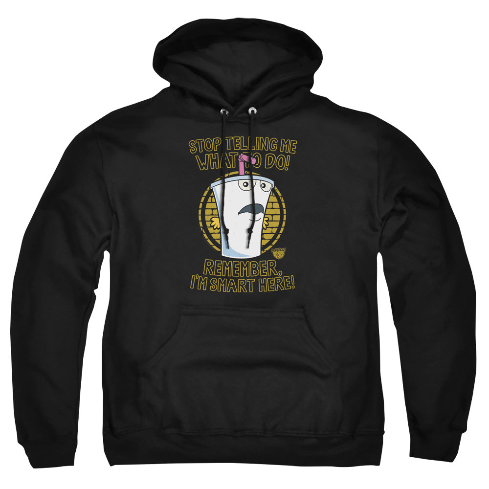 AN OFFCIALLY LICENSED AQUA TEEN HUNGER FORCE STOP ADULT UNISEX PULLOVER HOODIE BLACK