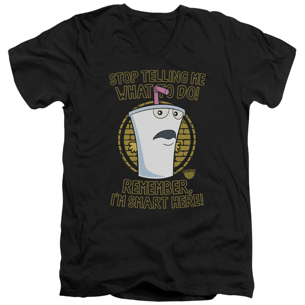 AN OFFCIALLY LICENSED AQUA TEEN HUNGER FORCE STOP MEN'S V-NECK T-SHIRT BLACK