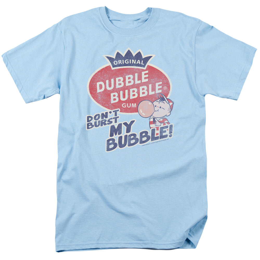 AN OFFCIALLY LICENSED DUBBLE BUBBLE BURST BUBBLE MEN'S REGULAR FIT T-SHIRT LIGHT BLUE
