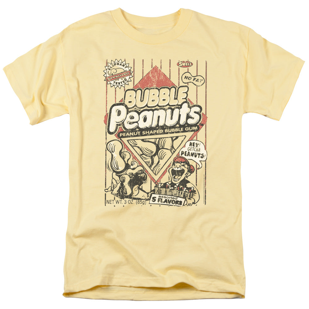 AN OFFCIALLY LICENSED DUBBLE BUBBLE BUBBLE PEANUTS MEN'S REGULAR FIT T-SHIRT BANANA
