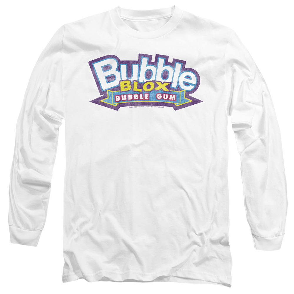AN OFFCIALLY LICENSED DUBBLE BUBBLE BUBBLE BLOX MEN'S LONG SLEEVE T-SHIRT WHITE