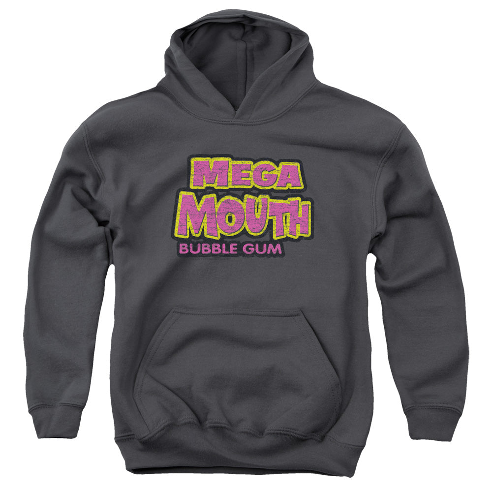 AN OFFCIALLY LICENSED DUBBLE BUBBLE MEGA MOUTH YOUTH HOODIE CHARCOAL