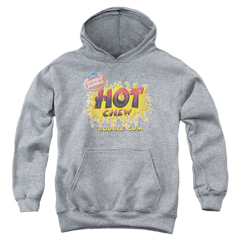 AN OFFCIALLY LICENSED DUBBLE BUBBLE HOT CHEW YOUTH HOODIE ATHLETIC HEATHER