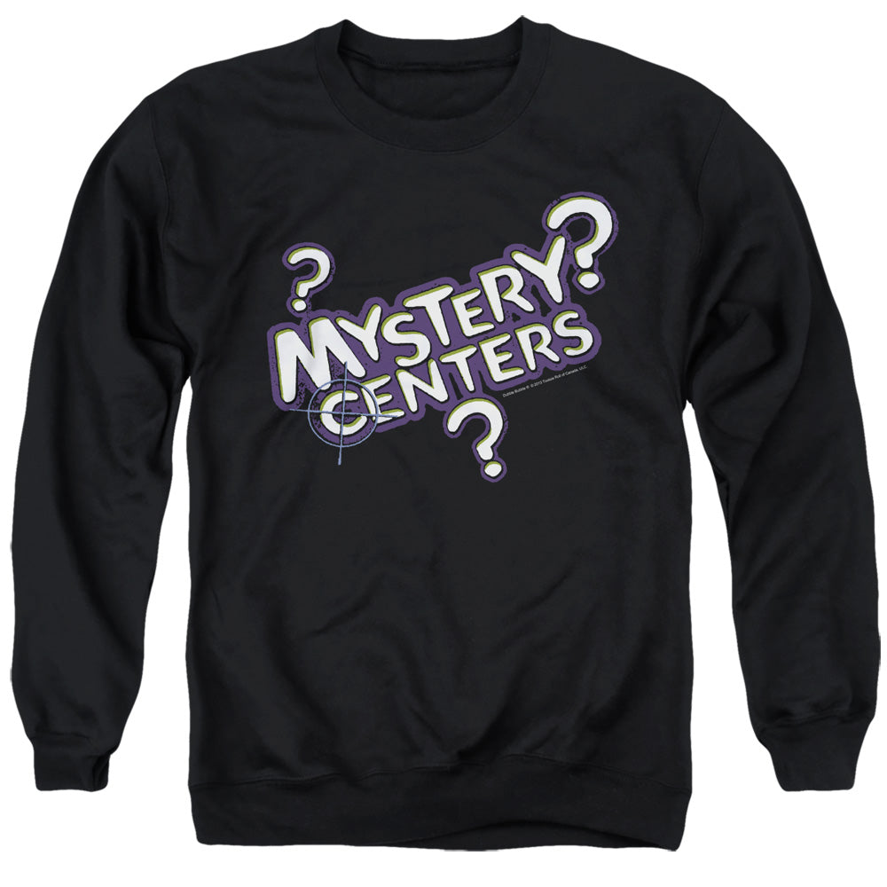 AN OFFCIALLY LICENSED DUBBLE BUBBLE MYSTERY CENTERS ADULT UNISEX CREWNECK SWEATSHIRT BLACK