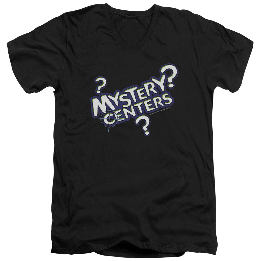 AN OFFCIALLY LICENSED DUBBLE BUBBLE MYSTERY CENTERS MEN'S V-NECK T-SHIRT BLACK