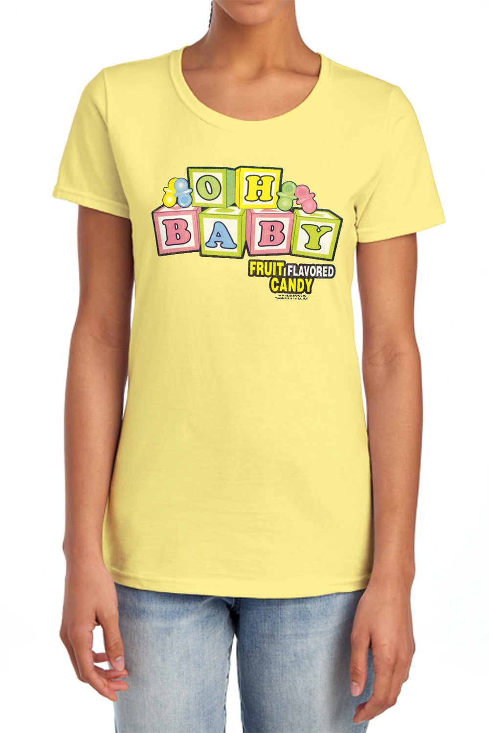 AN OFFCIALLY LICENSED DUBBLE BUBBLE OH BABY WOMEN'S REGULAR FIT T-SHIRT BANANA