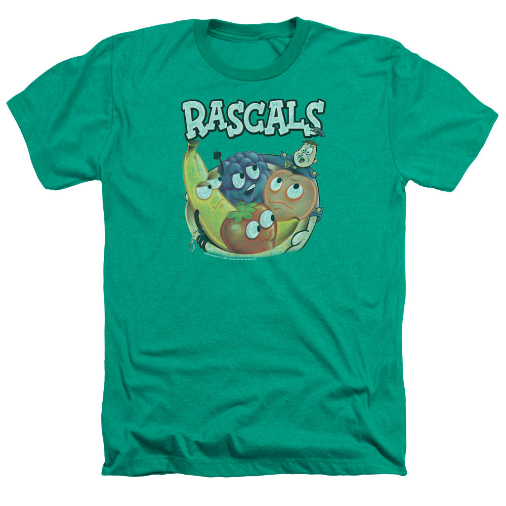 AN OFFCIALLY LICENSED DUBBLE BUBBLE RASCALS MEN'S HEATHER T-SHIRT KELLY GREEN