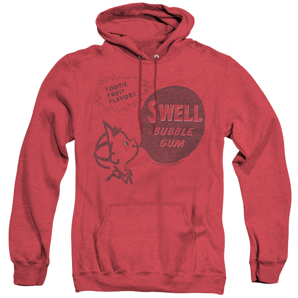 AN OFFCIALLY LICENSED DUBBLE BUBBLE SWELL GUM ADULT UNISEX HEATHER PULLOVER HOODIE RED