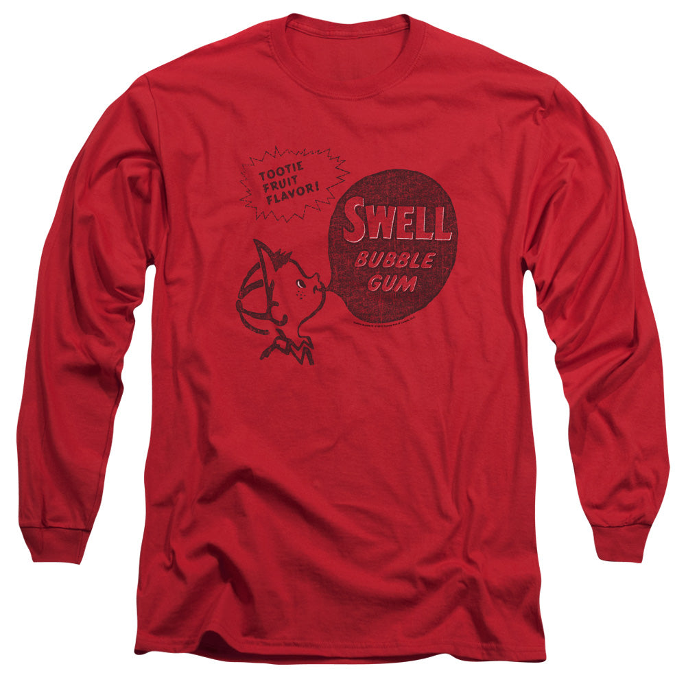 AN OFFCIALLY LICENSED DUBBLE BUBBLE SWELL GUM MEN'S LONG SLEEVE T-SHIRT RED