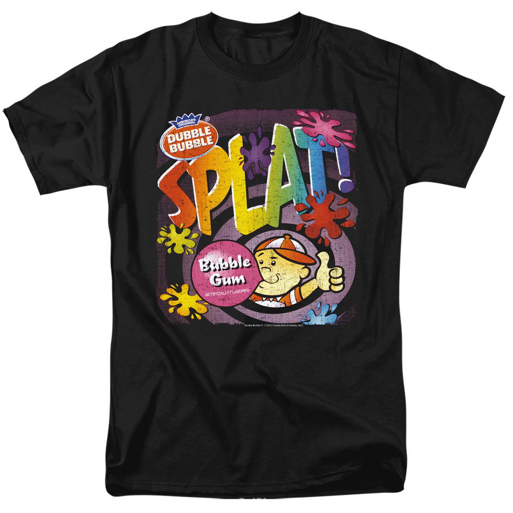 AN OFFCIALLY LICENSED DUBBLE BUBBLE SPLAT GUM MEN'S REGULAR FIT T-SHIRT BLACK