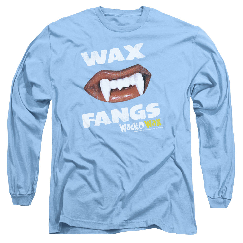 AN OFFCIALLY LICENSED DUBBLE BUBBLE WAX FANGS MEN'S LONG SLEEVE T-SHIRT CAROLINA BLUE