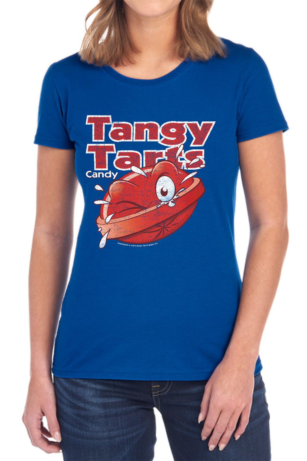 AN OFFCIALLY LICENSED DUBBLE BUBBLE TANGY TARTS WOMEN'S REGULAR FIT T-SHIRT ROYAL