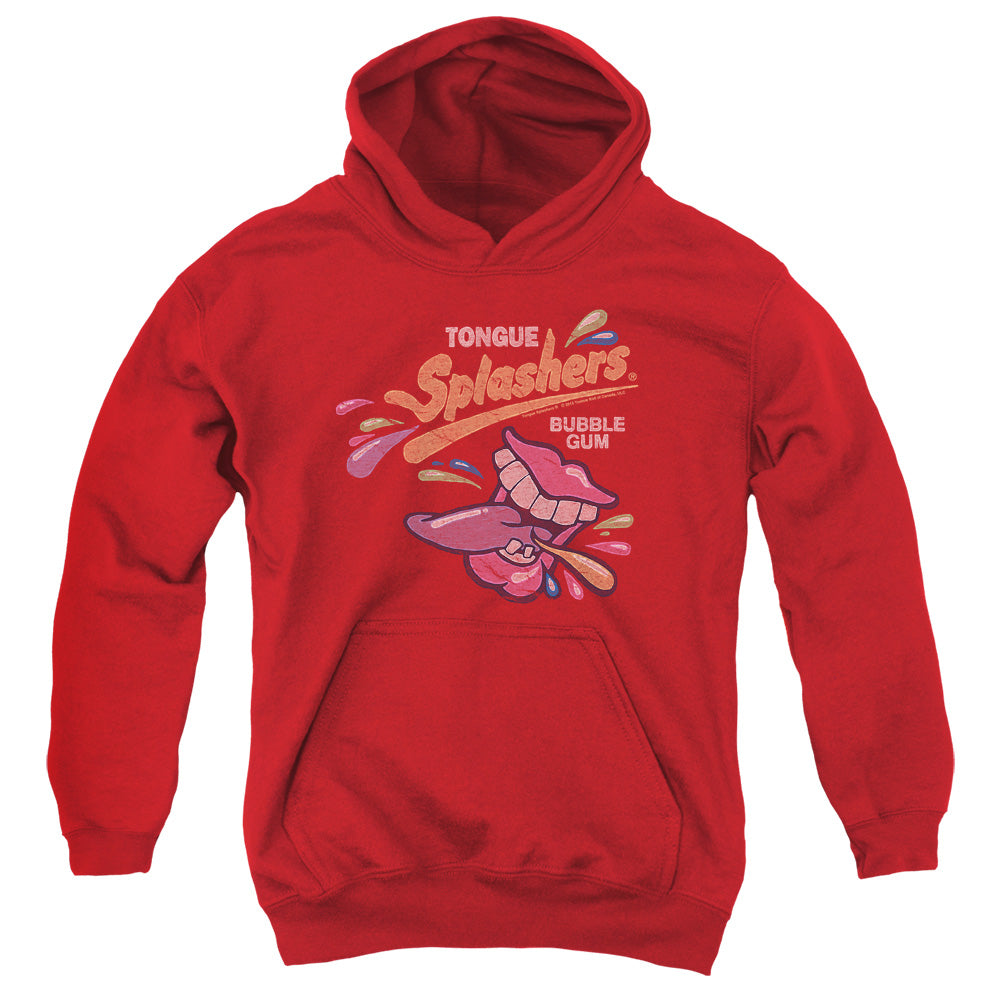 AN OFFCIALLY LICENSED DUBBLE BUBBLE DISTRESS LOGO YOUTH HOODIE RED