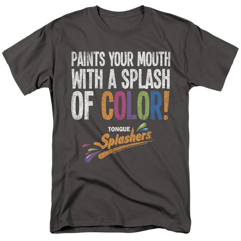 AN OFFCIALLY LICENSED DUBBLE BUBBLE PAINTS YOUR MOUTH MEN'S REGULAR FIT T-SHIRT CHARCOAL