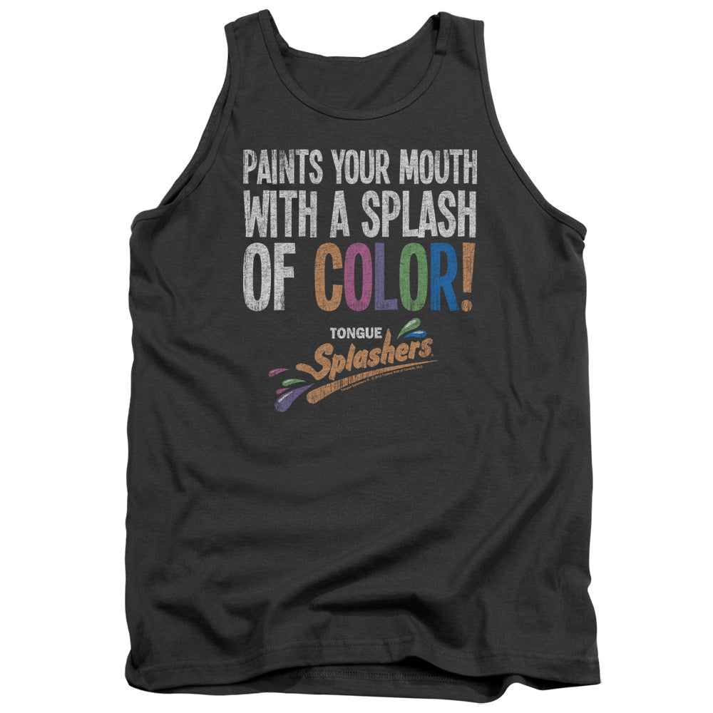 AN OFFCIALLY LICENSED DUBBLE BUBBLE PAINTS YOUR MOUTH ADULT UNISEX TANK TOP CHARCOAL