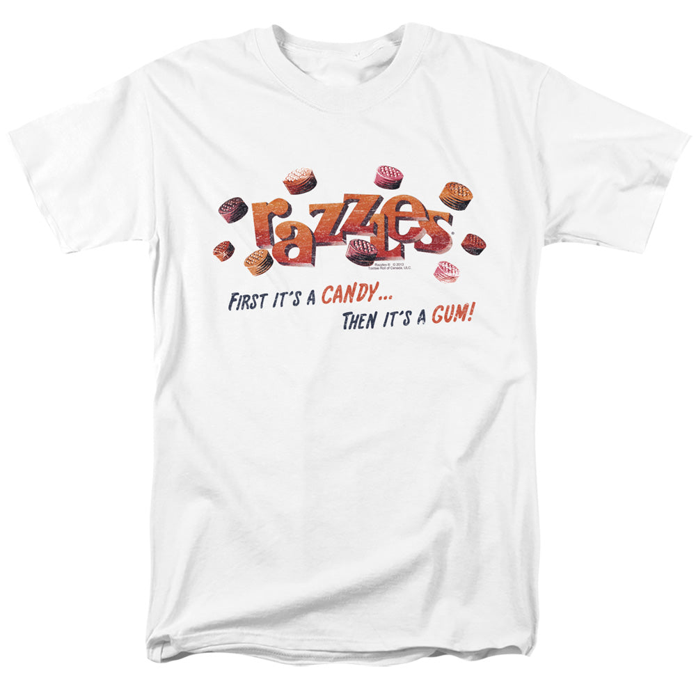 AN OFFCIALLY LICENSED DUBBLE BUBBLE A GUM AND A CANDY MEN'S REGULAR FIT T-SHIRT WHITE