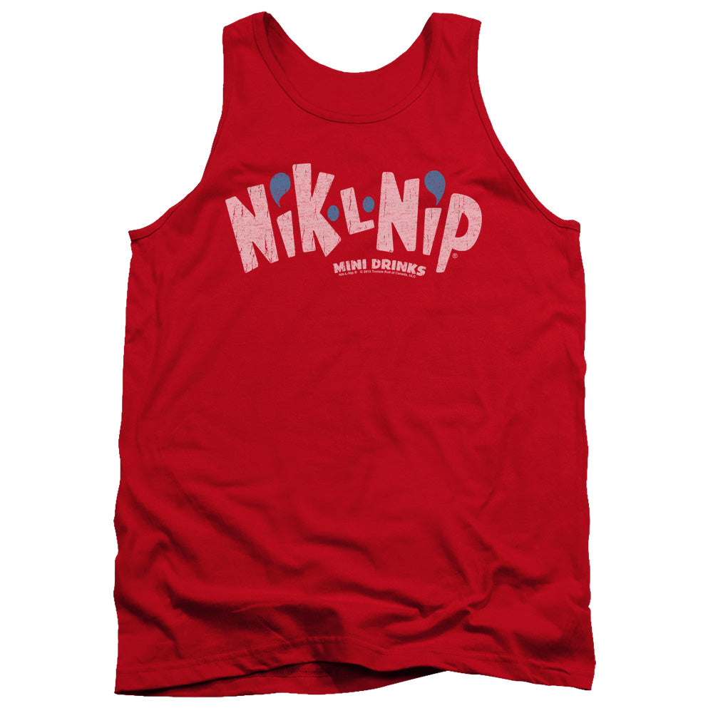 AN OFFCIALLY LICENSED DUBBLE BUBBLE DISTRESSED LOGO ADULT UNISEX TANK TOP RED