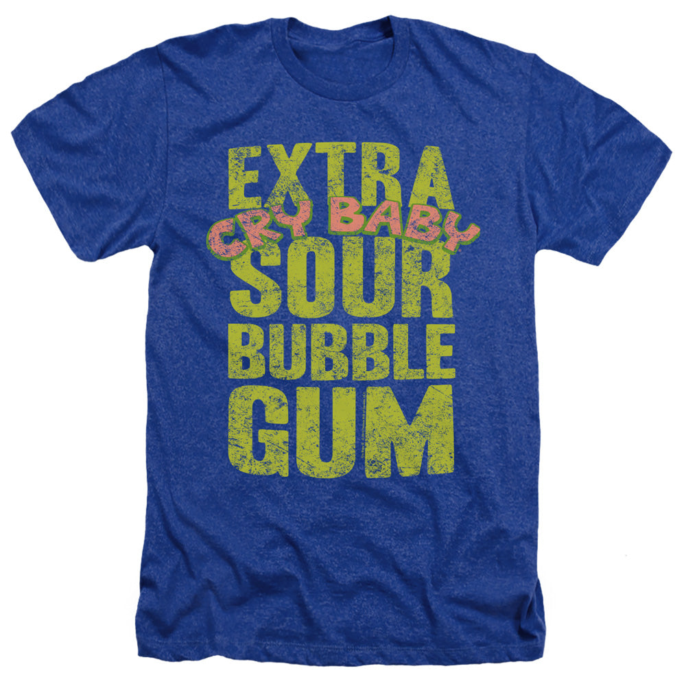 AN OFFCIALLY LICENSED DUBBLE BUBBLE EXTRA SOUR MEN'S HEATHER T-SHIRT ROYAL
