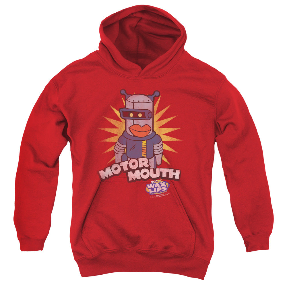 AN OFFCIALLY LICENSED DUBBLE BUBBLE MOTOR MOUTH YOUTH HOODIE RED