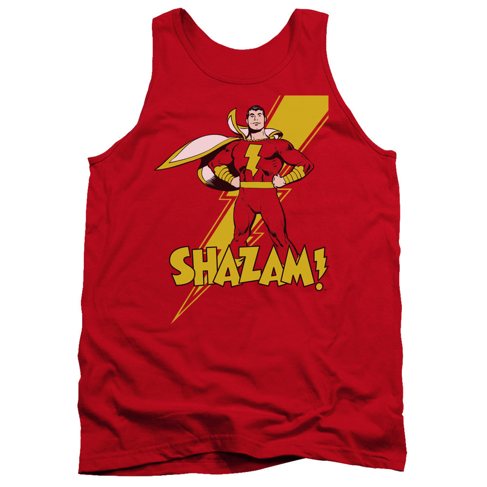 AN OFFCIALLY LICENSED DC SHAZAM SHAZAM ADULT UNISEX TANK TOP RED