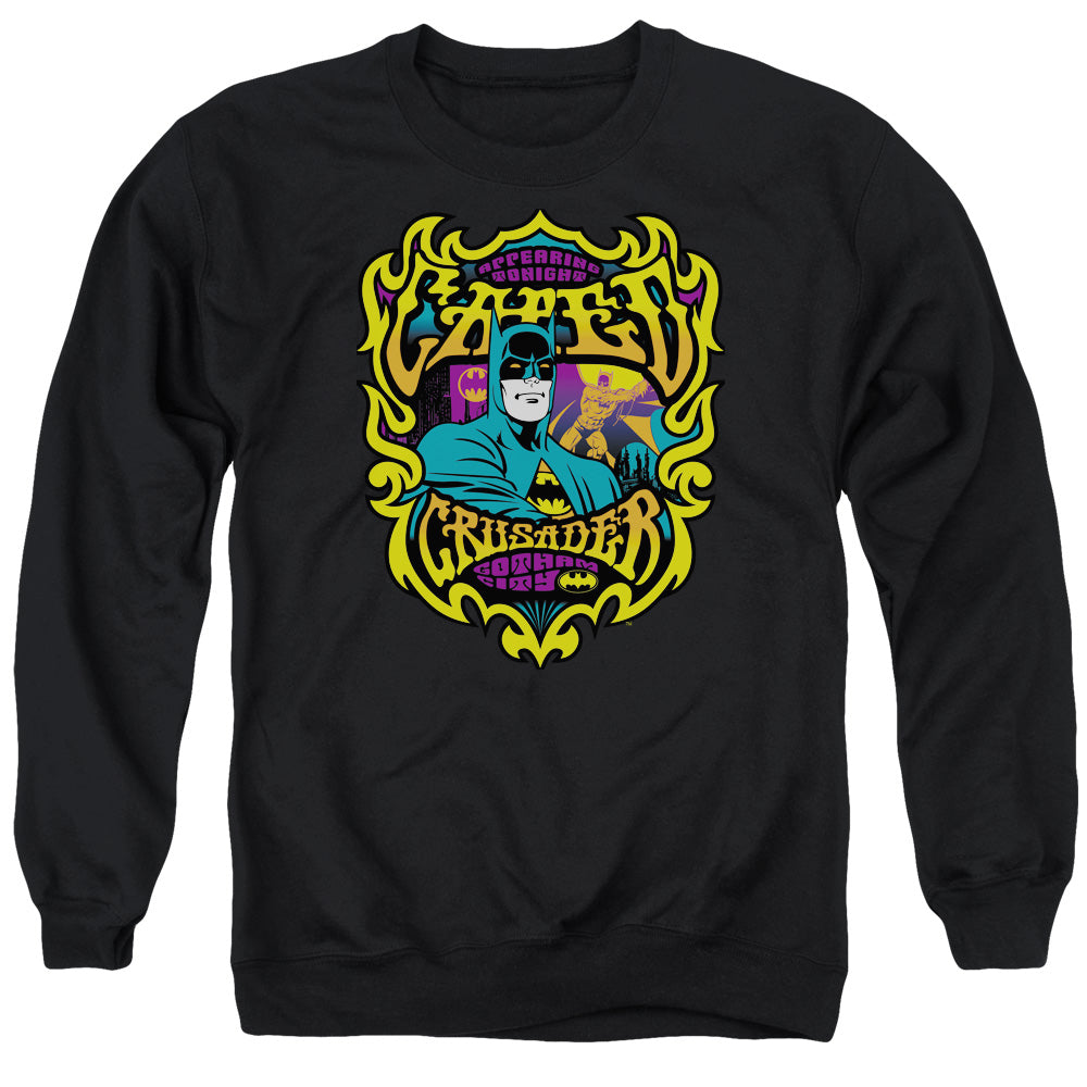 AN OFFCIALLY LICENSED DC APPEARING TONIGHT ADULT UNISEX CREWNECK SWEATSHIRT BLACK