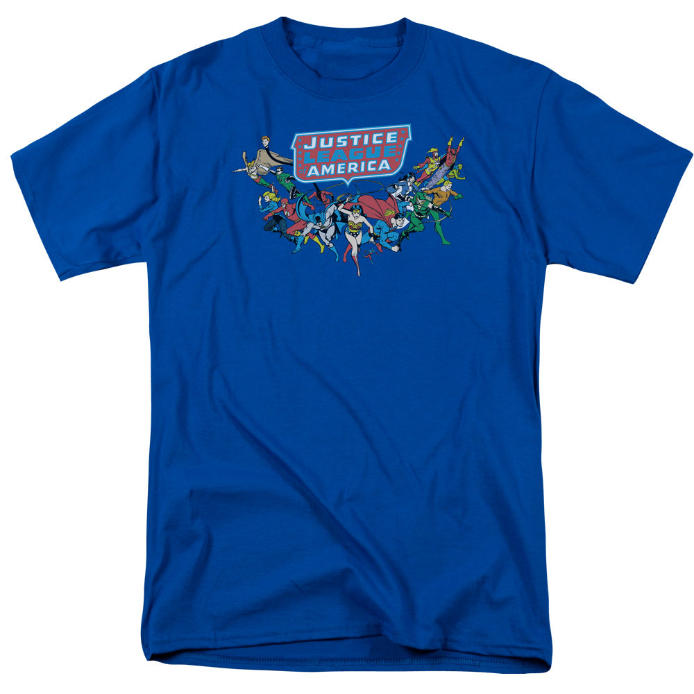 AN OFFCIALLY LICENSED DC HERE THEY COME MEN'S REGULAR FIT T-SHIRT ROYAL
