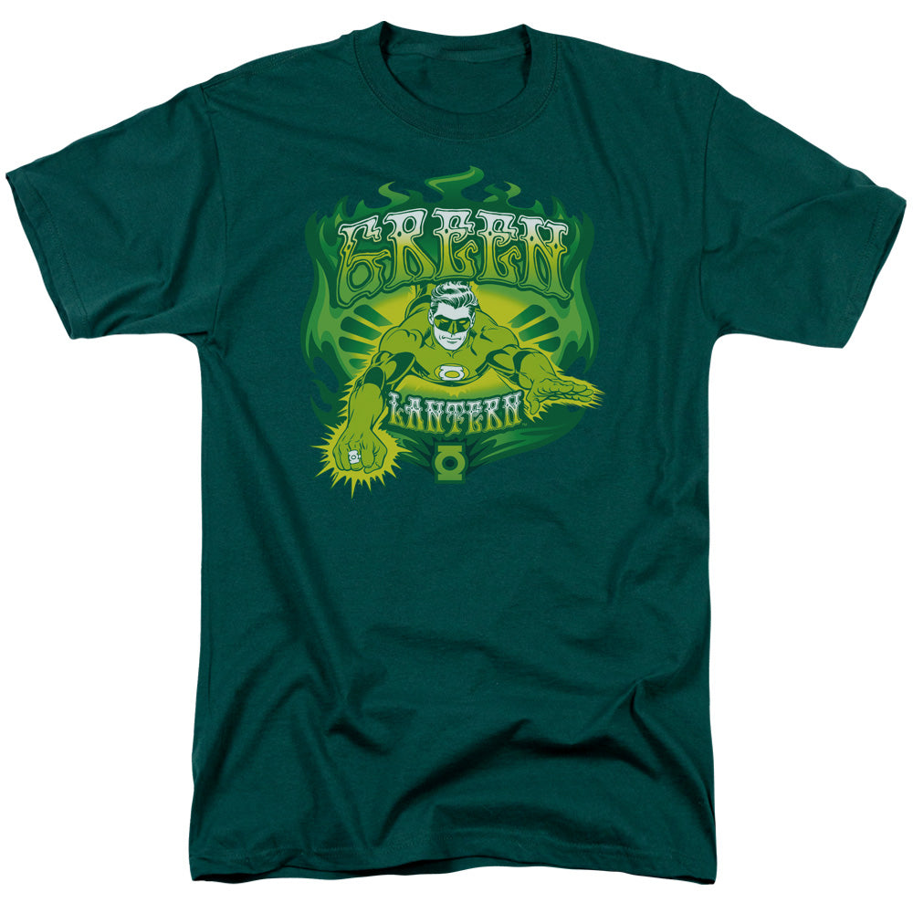 AN OFFCIALLY LICENSED DC GREEN FLAMES MEN'S REGULAR FIT T-SHIRT HUNTER GREEN