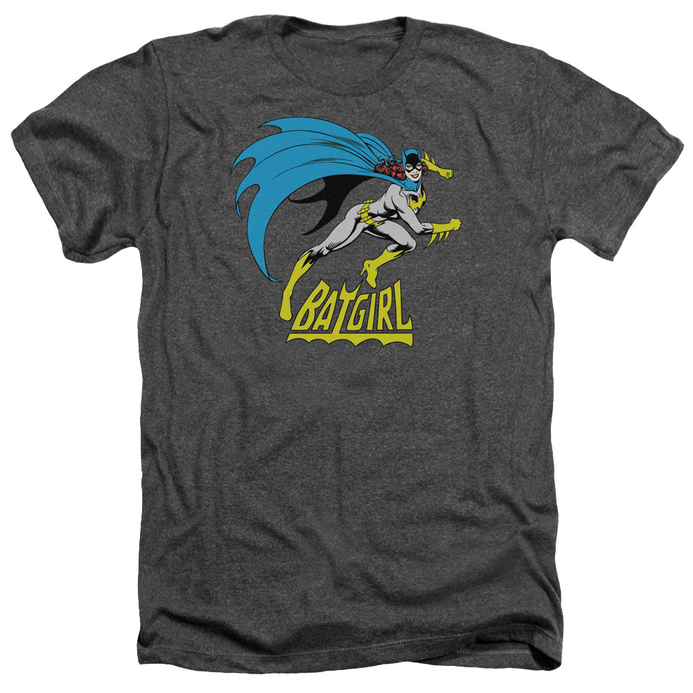 AN OFFCIALLY LICENSED DC BATGIRL BATGIRL IS HOT MEN'S HEATHER T-SHIRT CHARCOAL