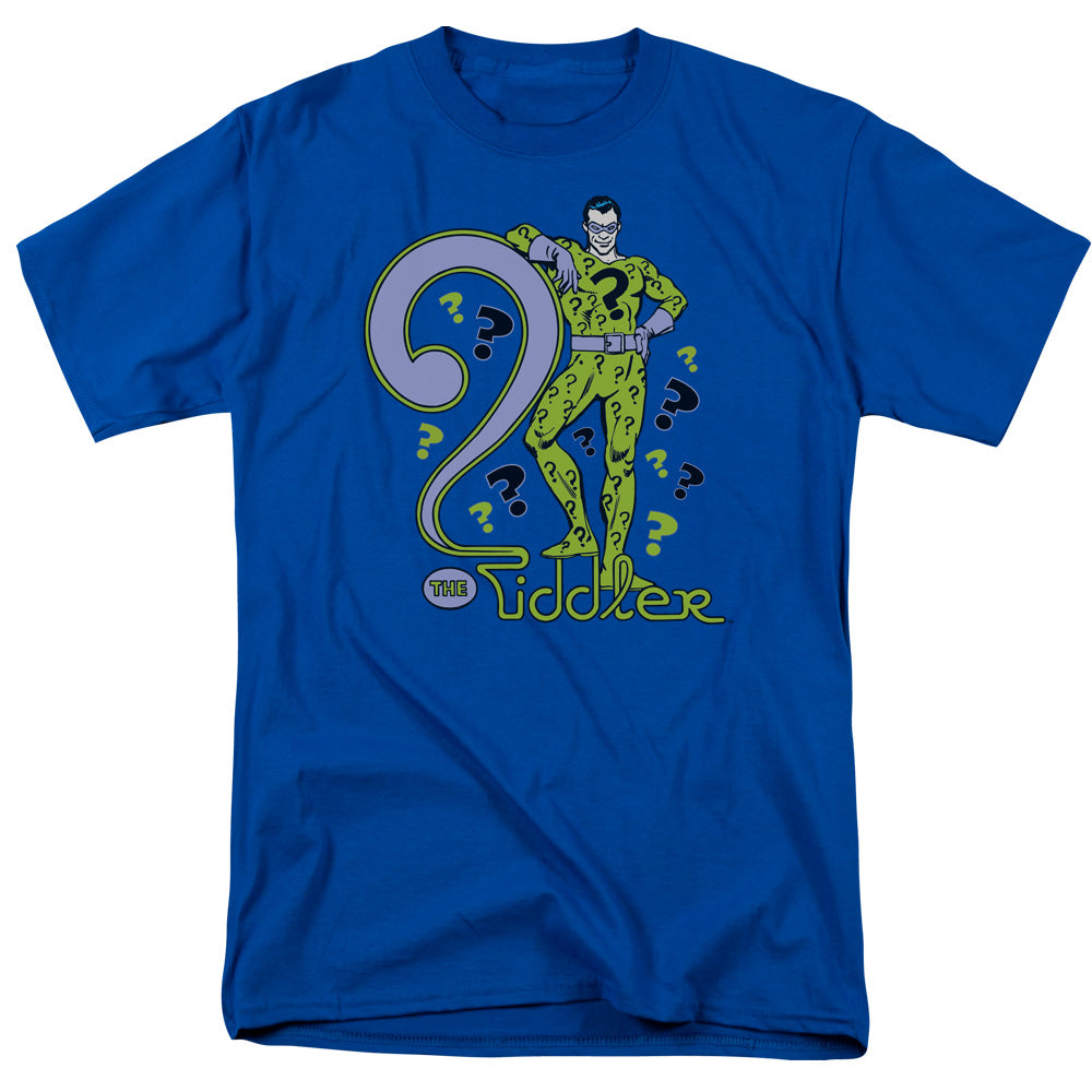 AN OFFCIALLY LICENSED DC THE RIDDLER MEN'S REGULAR FIT T-SHIRT ROYAL