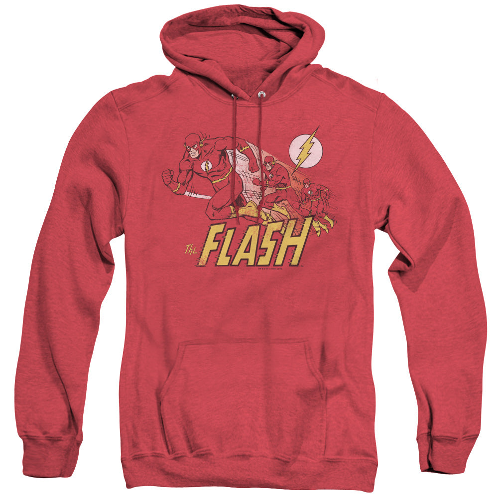 AN OFFCIALLY LICENSED DC FLASH CRIMSON COMET ADULT UNISEX HEATHER PULLOVER HOODIE RED