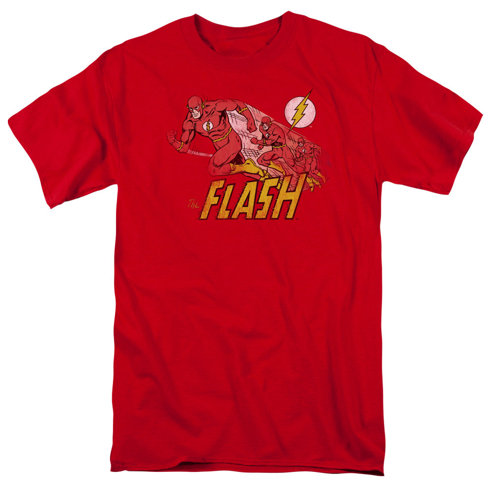 AN OFFCIALLY LICENSED DC FLASH CRIMSON COMET MEN'S REGULAR FIT T-SHIRT RED
