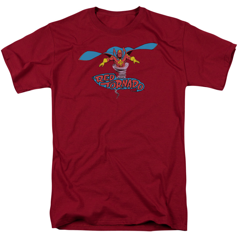 AN OFFCIALLY LICENSED DC RED TORNADO MEN'S REGULAR FIT T-SHIRT CARDINAL