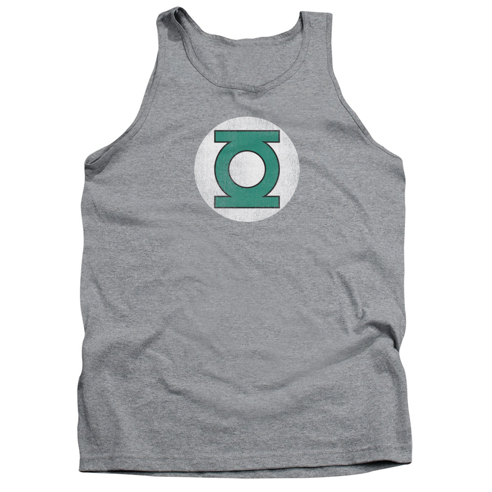 AN OFFCIALLY LICENSED DC GL LOGO DISTRESSED ADULT UNISEX TANK TOP ATHLETIC HEATHER