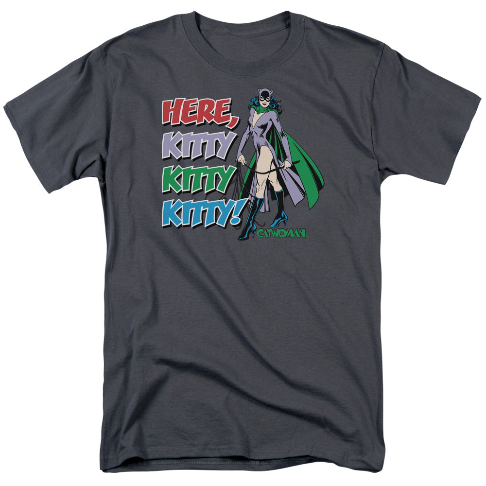 AN OFFCIALLY LICENSED DC HERE KITTY MEN'S REGULAR FIT T-SHIRT CHARCOAL